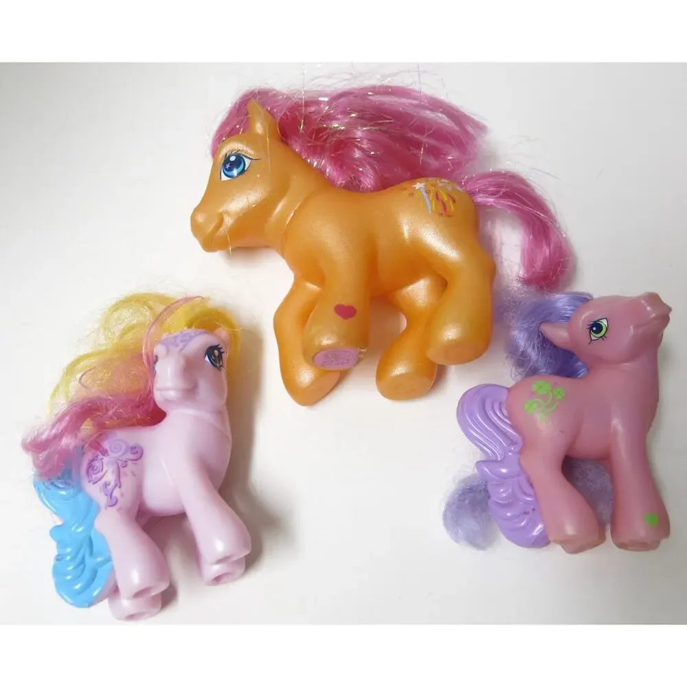Vintage My Little Pony Bundle of 7 and Shoes Sparkleworks Luau Y2K Kids Toys